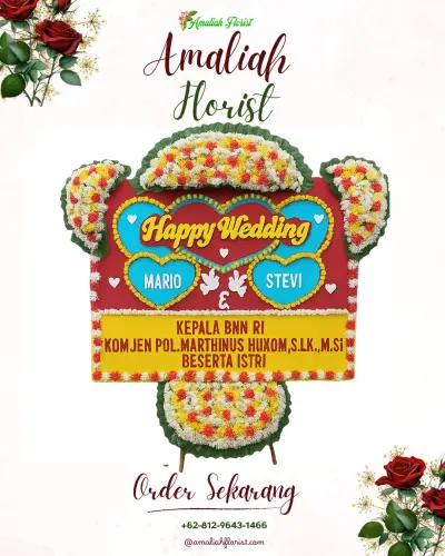 Karangan Papan Bunga Pernikahan di Waluran Mandiri